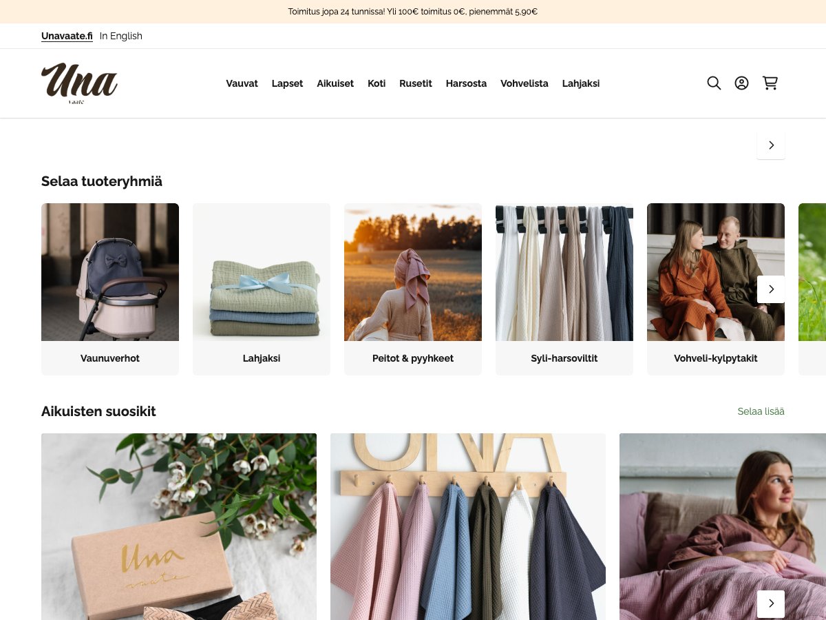 Screenshot of Unavaate.fi